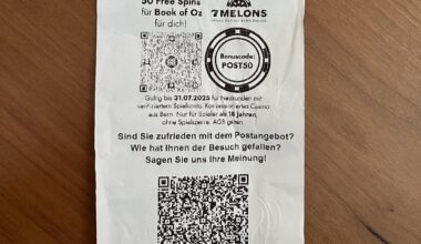 Why does the post advertise casinos on their receipts?