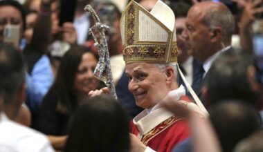 FILE - Pope Leo XIV leaves after celebrating a Mass in St. Peter