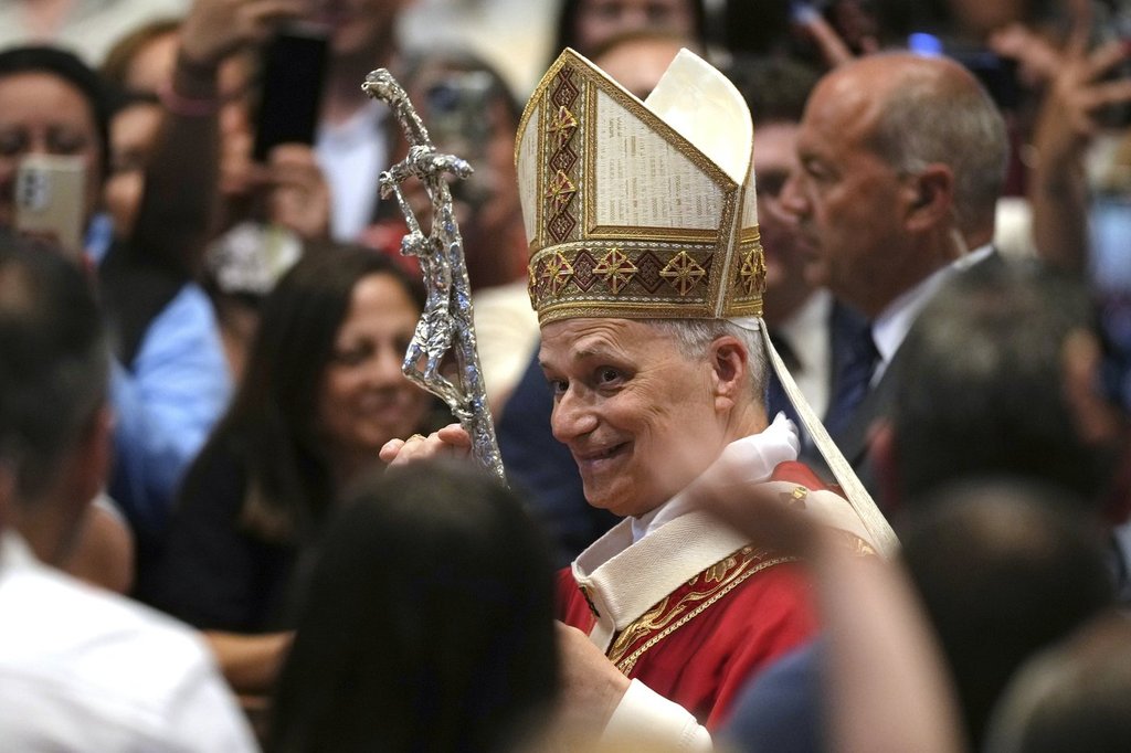 FILE - Pope Leo XIV leaves after celebrating a Mass in St. Peter