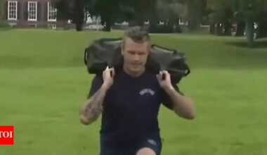 Viral video: Lara Trump and Pete Hegseth seem exhausted as they train with U.S. soldiers
