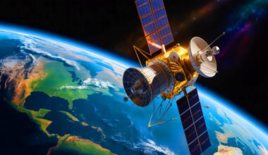 Illustration of the discovery that an ultra-fast radio signal originated from a NASA satellite. Image generated by AI.