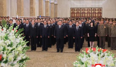 N. Korea's Kim visits mausoleum to mark 31st anniversary of founder's death