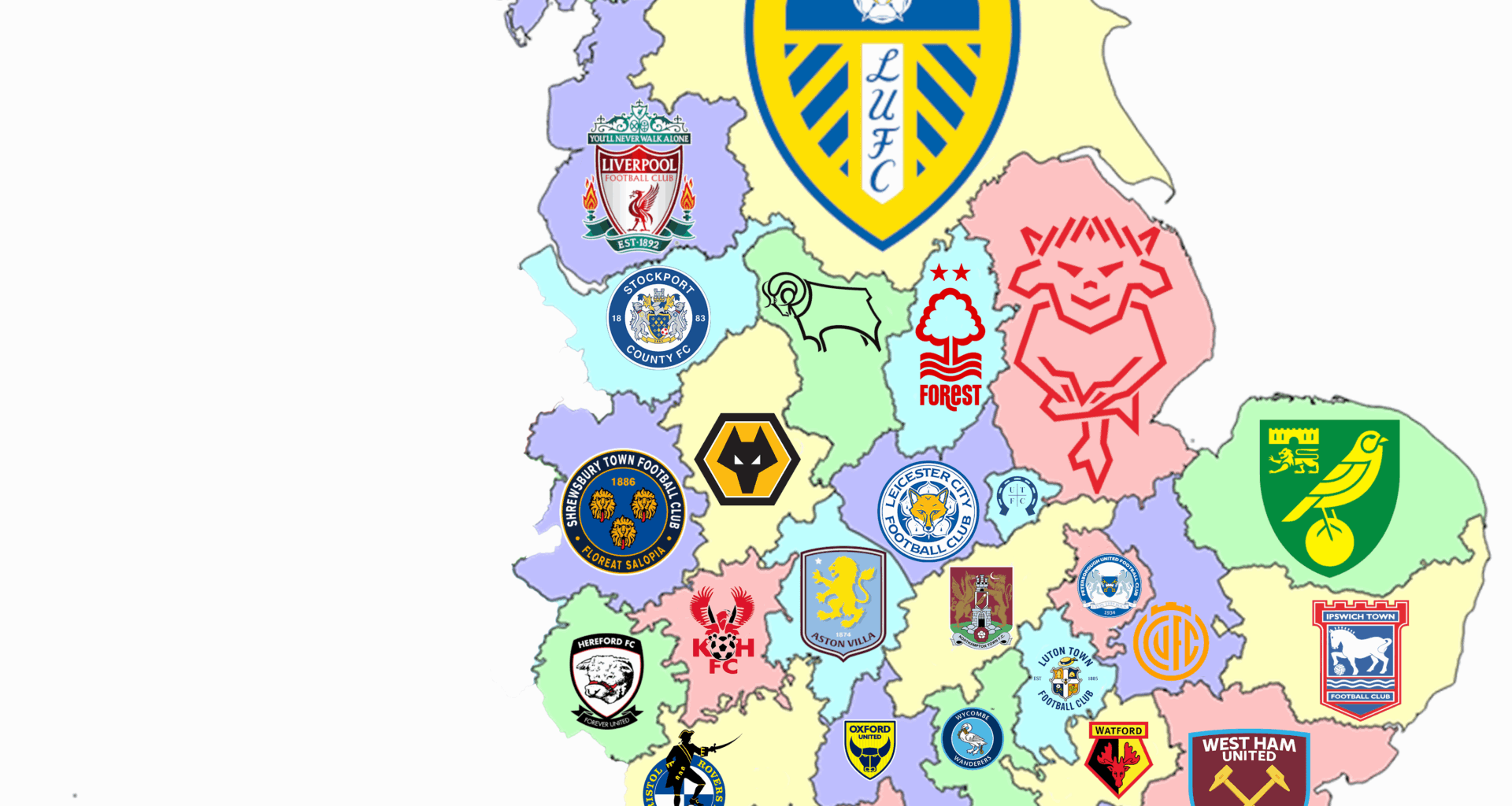 Best Football Club by Historic County 2025