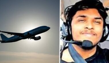 This combination of pictures shows a plane and the Kochi native Sreehari who was killed in a plane crash in Canada. Photo: Ai genrated image, Special Arrangement