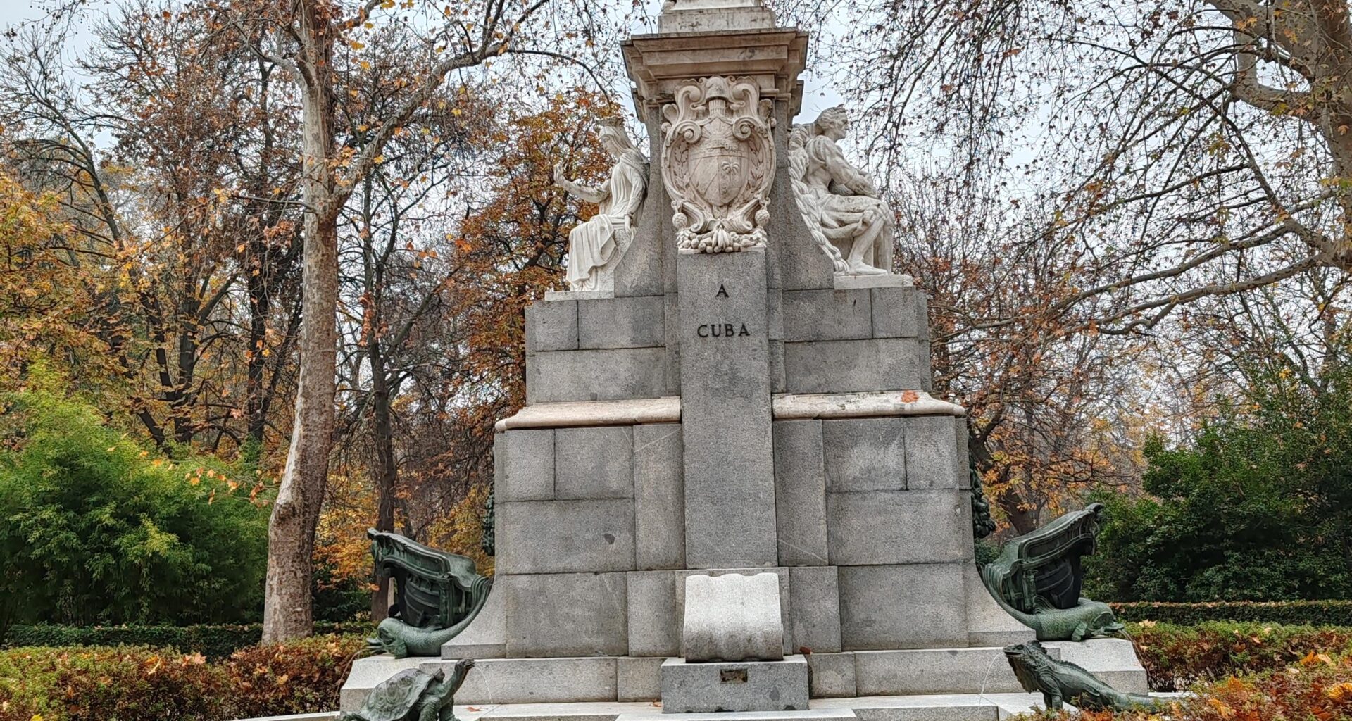 Retiro Park, Madrid, Spain. Cuba memorial .