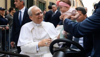 A town in celebration welcomes the Pope