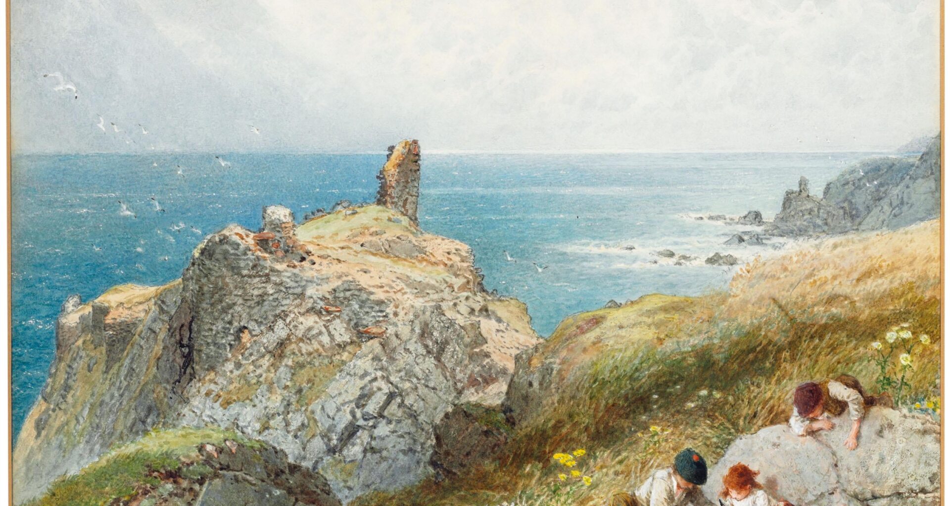 Fast Castle, Berwickshire by Myles Birket Foster (c.1870)