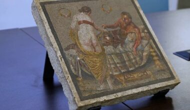 Erotic ancient Roman mosaic stolen during World War II returned to Pompeii