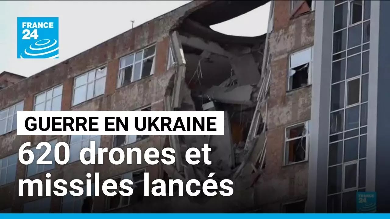 La Russie a lancé dans la nuit plus de 620 drones et missiles contre l'Ukraine • FRANCE 24