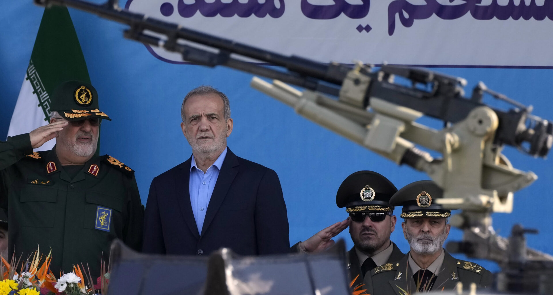 Iran President Masoud Pezeshkian and Mohammad Pakpour
