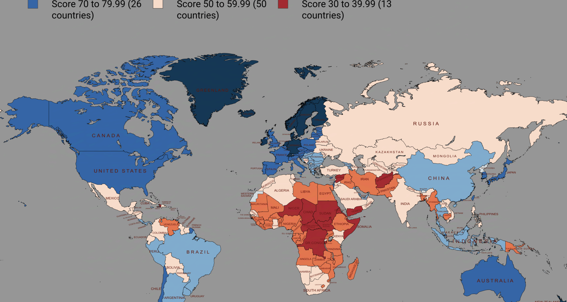 [OC] Countries ranked by overall development.