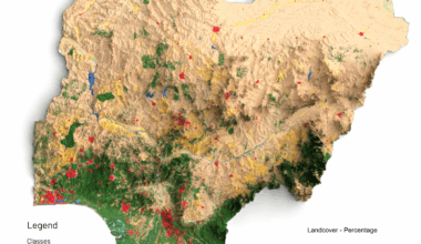 [OC] Map Showing Nigeria Landcover Made Using QGIS And Blender