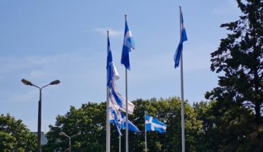 Flag, blue and white cross in Pärnu and Haaplasu - what is it?