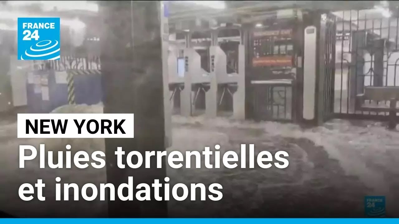 États-Unis : des pluies torrentielles s’abattent sur New York • FRANCE 24