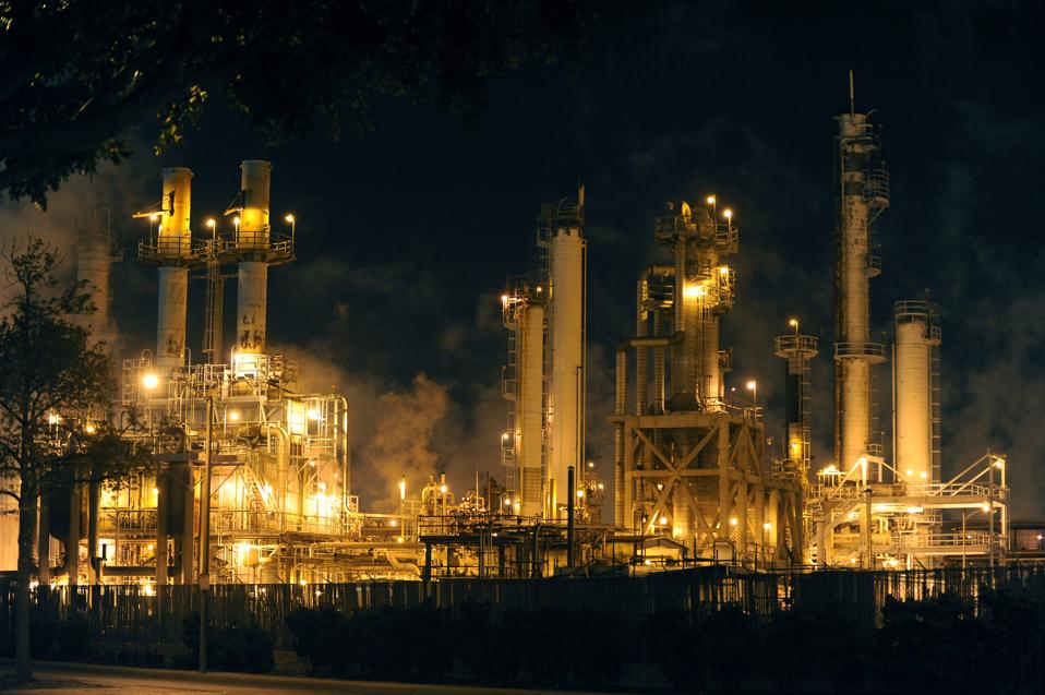 View of Tesoro Refinery in Carson, California, U.S.