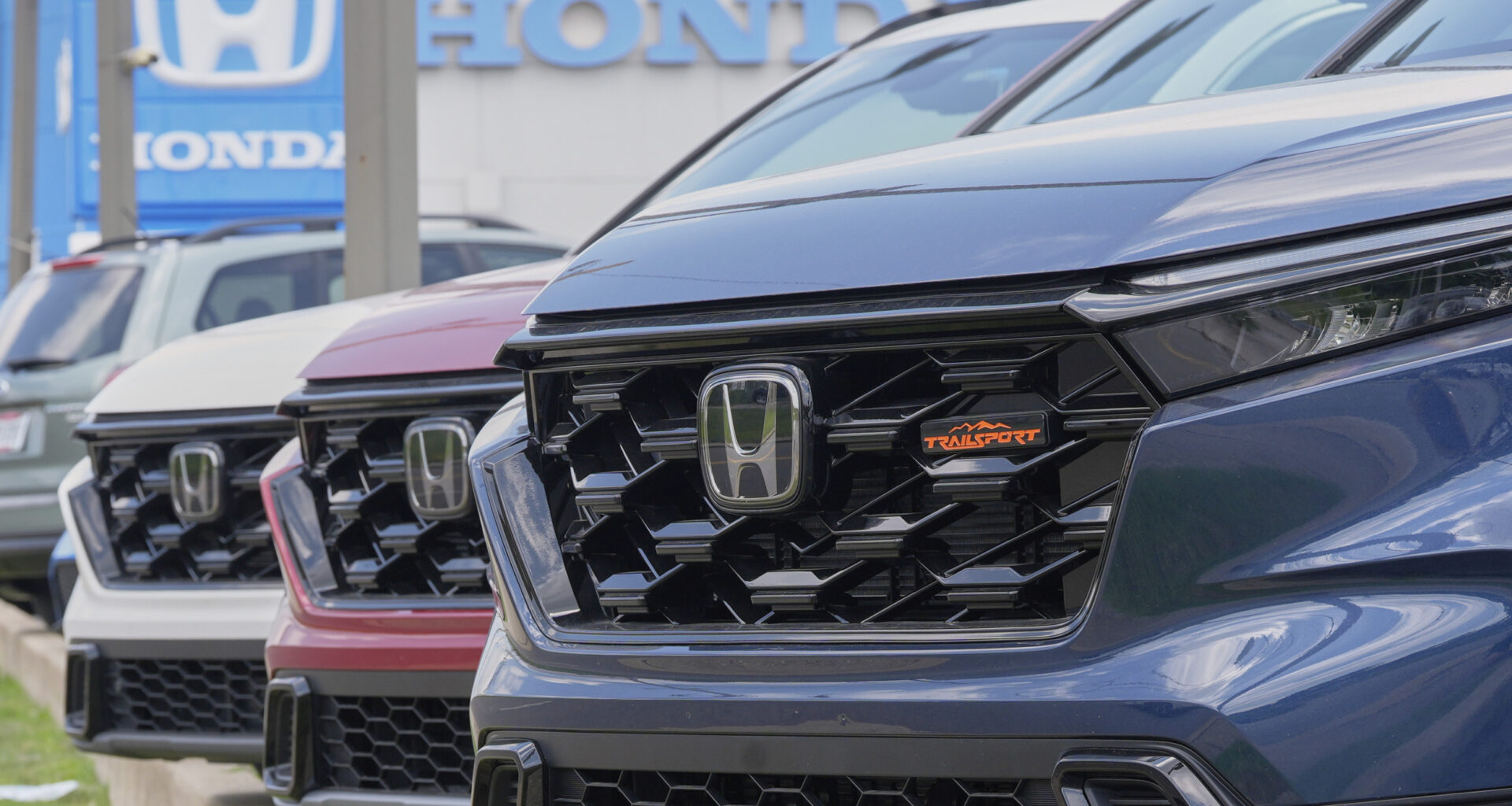 Hondas are pictured at a dealership