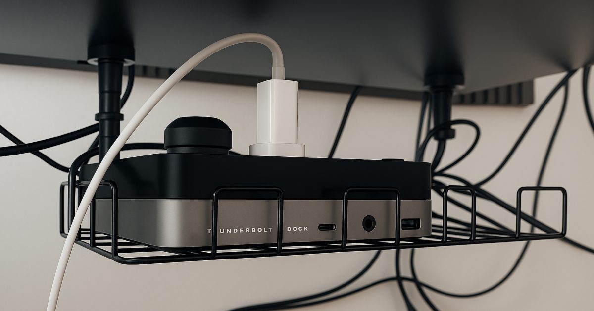 Tidy up your Mac office space with a Thunderbolt dock hidden under your desk