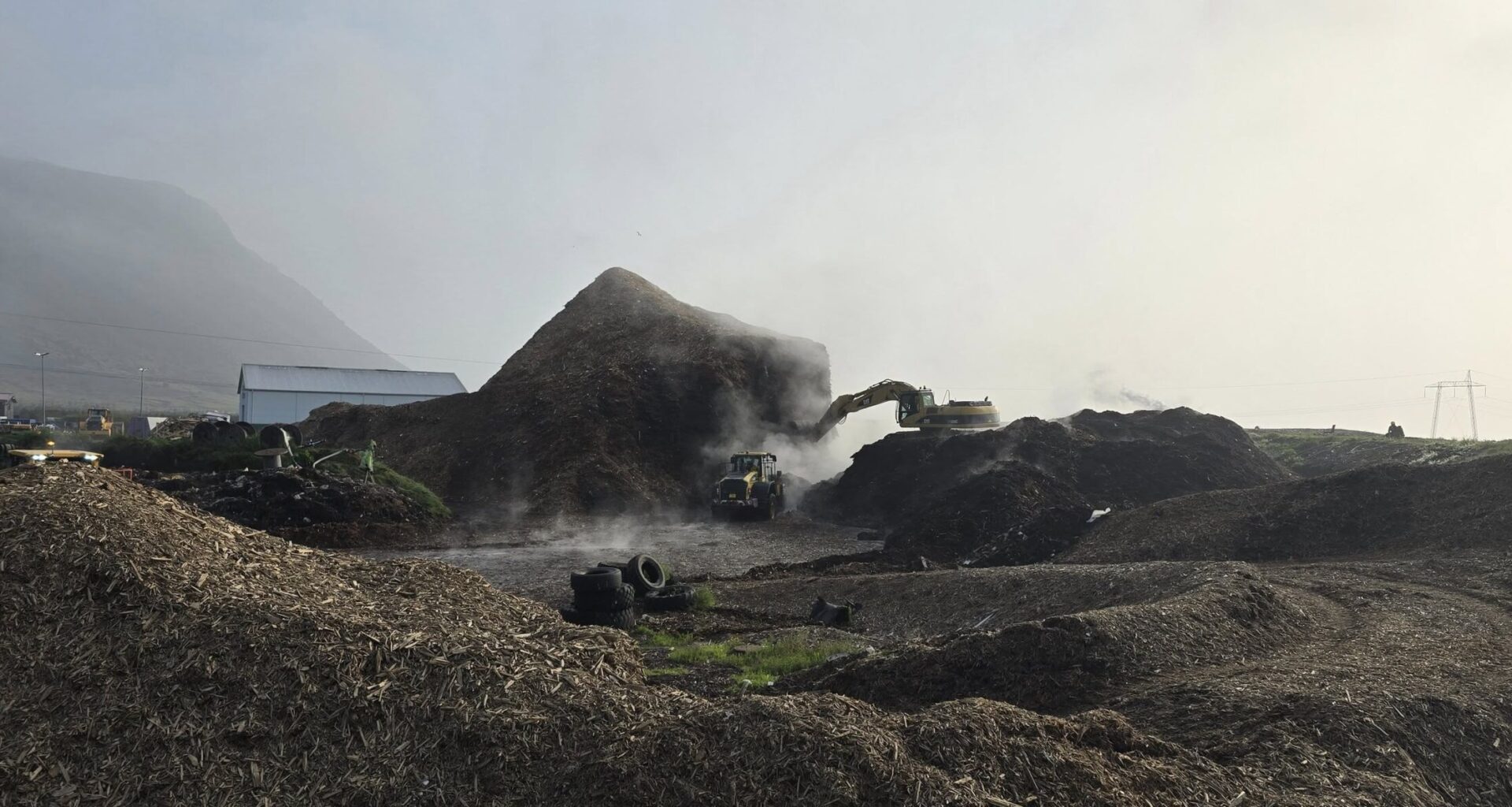 From Iceland — Woodchip Fire Still Smouldering After 24 Hours