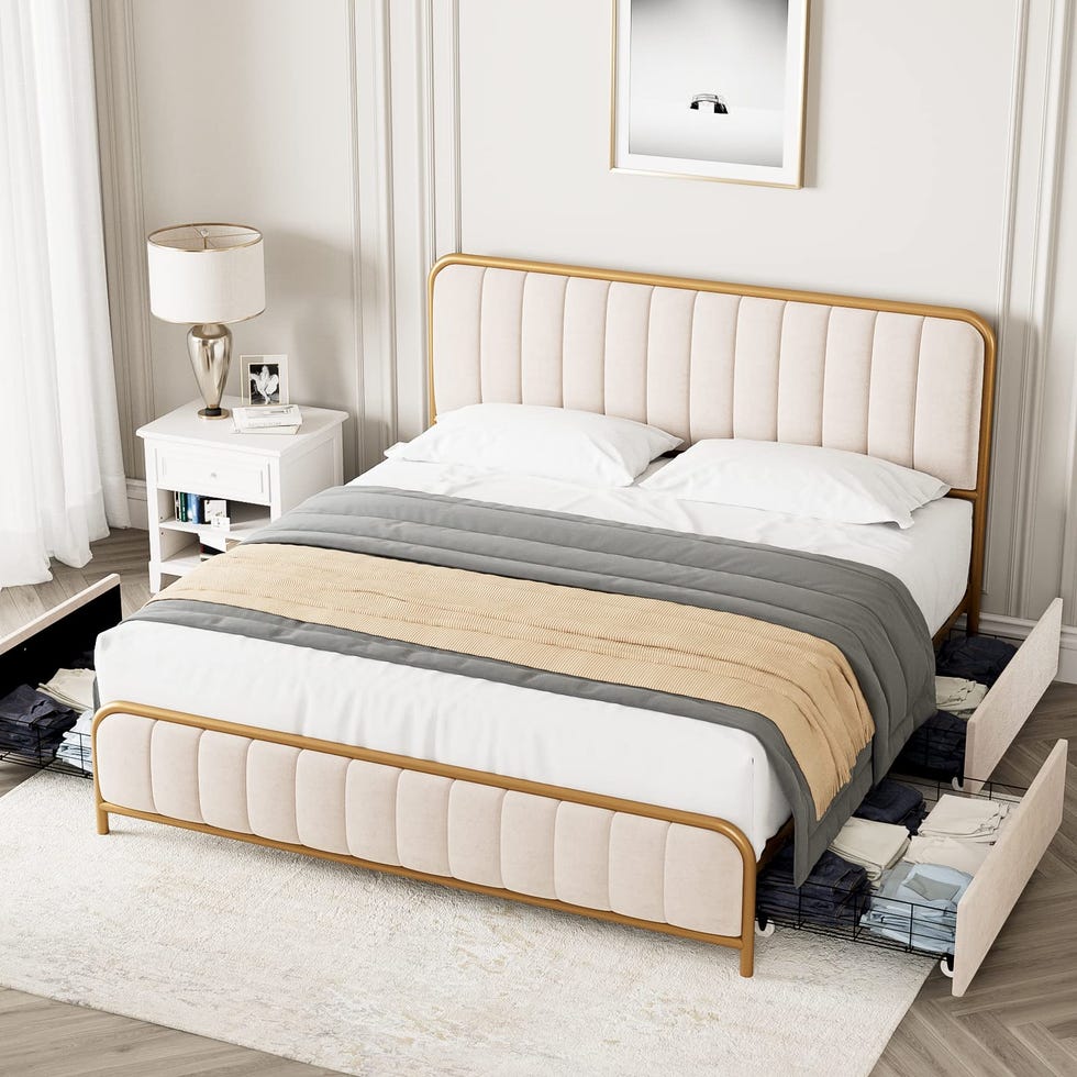 Bed Frame with Storage Drawers