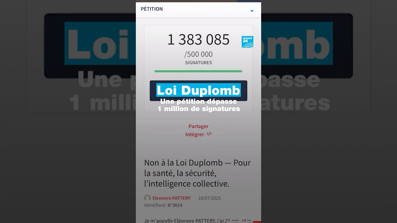Loi Duplomb : une pétition dépasse 1 million de signatures • FRANCE 24