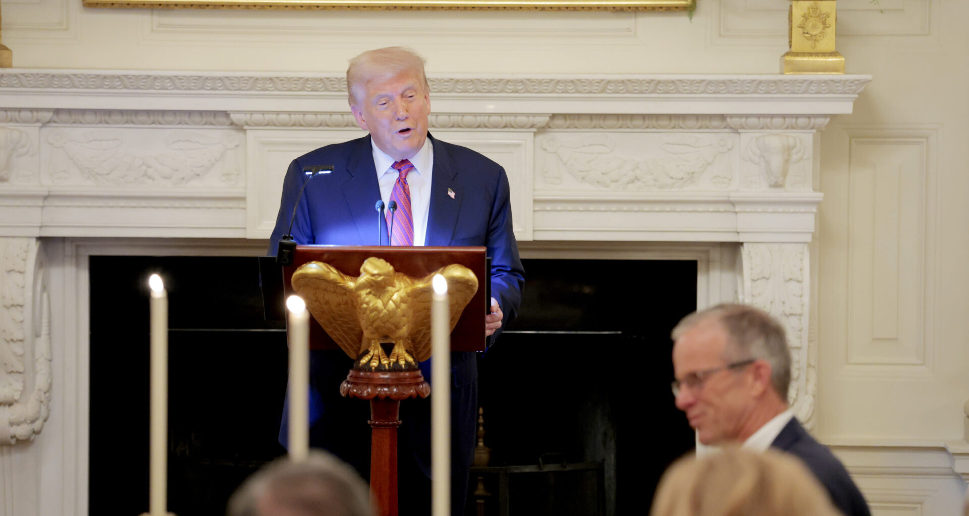President Donald Trump delivers remarks