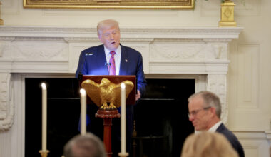 President Donald Trump delivers remarks