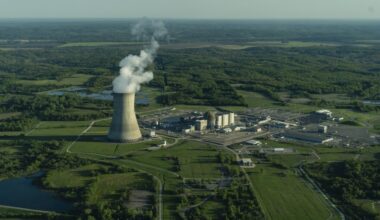 Ameren Missouri’s Callaway nuclear power plant seen during a Lighthawk flight on Wednesday, April 24, 2024, in Callaway County.