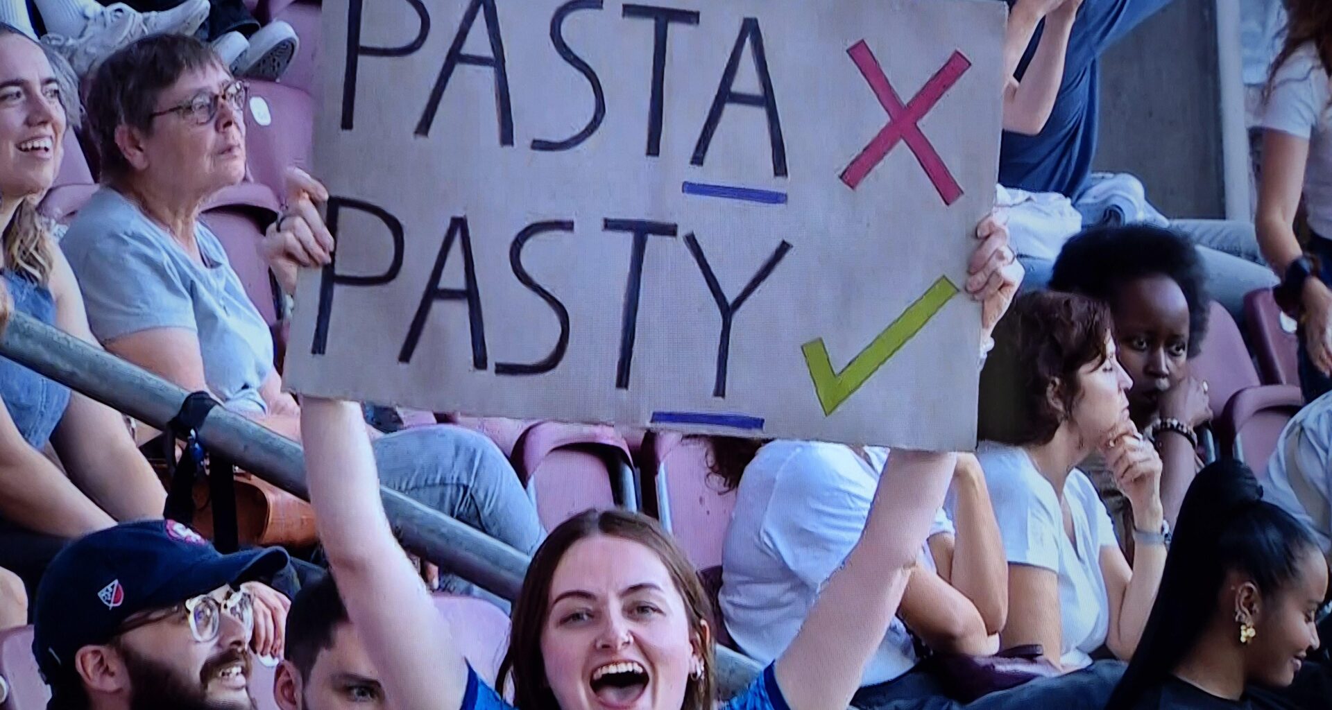 An England supporter's sign at this evening's semi-final against Italy...