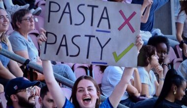 An England supporter's sign at this evening's semi-final against Italy...