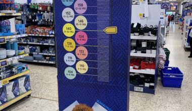 So, according to Tesco’s back to school scale, my 5’5’’ male ass is 13-14 years old.