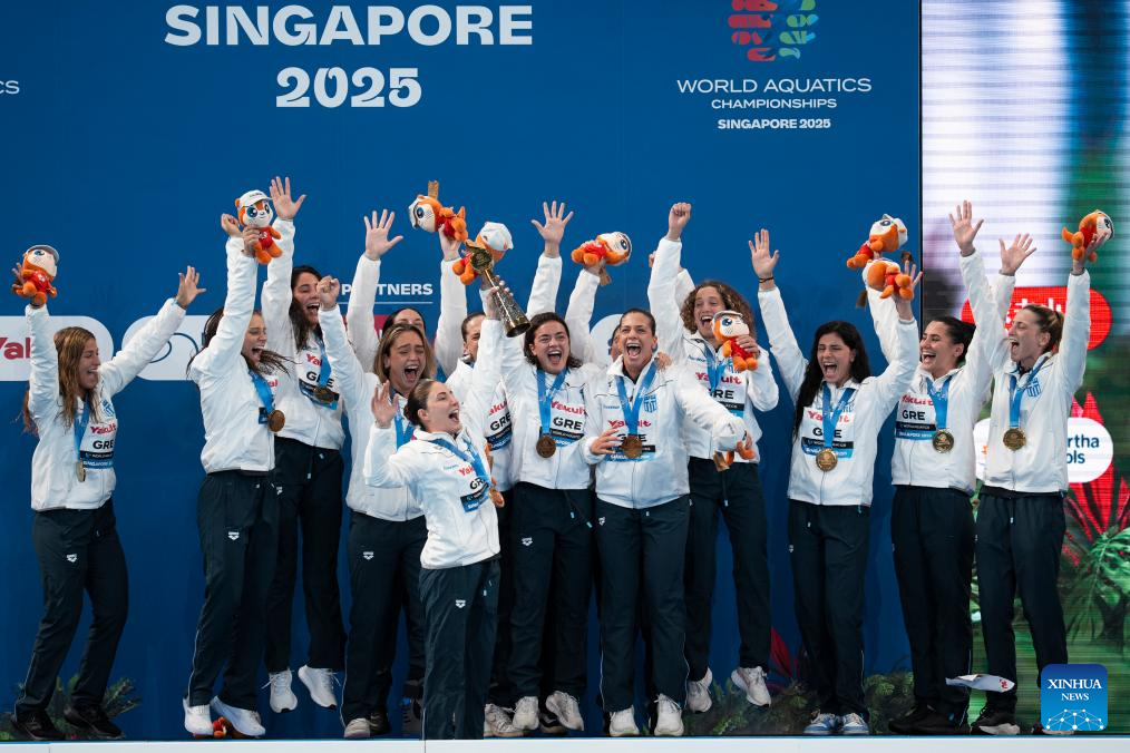 Water polo women's gold medal match at World Aquatics Championships 2025: Greece vs. Hungary-Xinhua