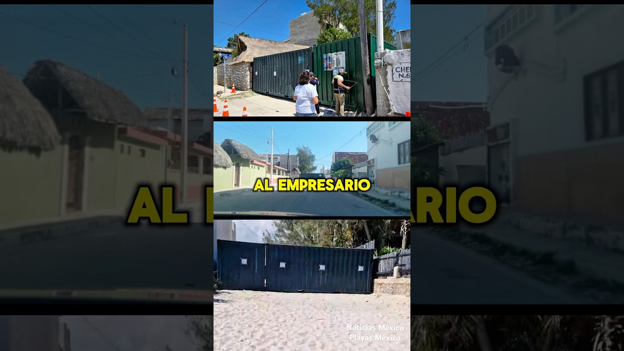 “Gandalla” bloquea playa mexicana con muro de fierro #viral #shorts #noticiasmexico