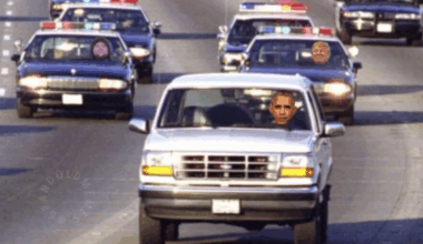 Trump posts meme of himself and JD Vance chasing Obama in OJ’s white Bronco