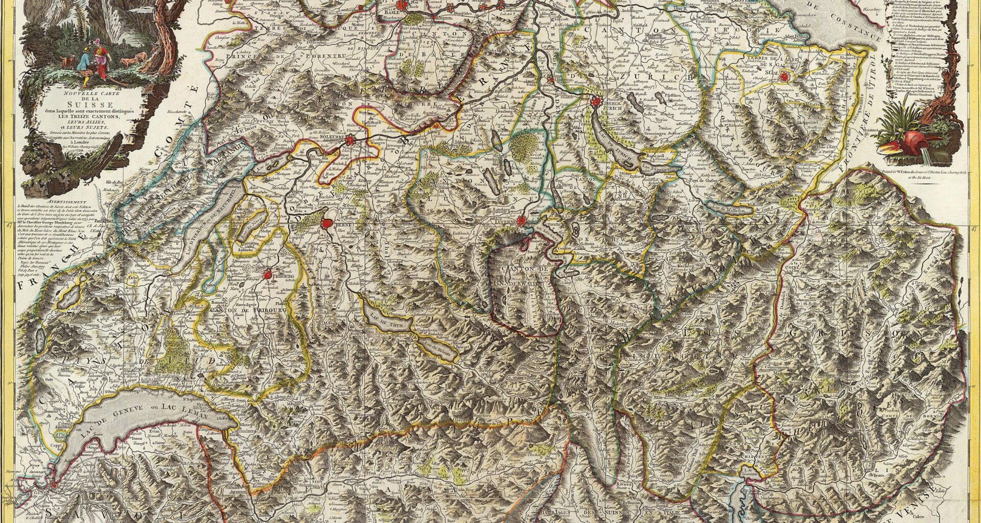 1799 Map of the Old Swiss Confederacy including both its Cantons and its allies