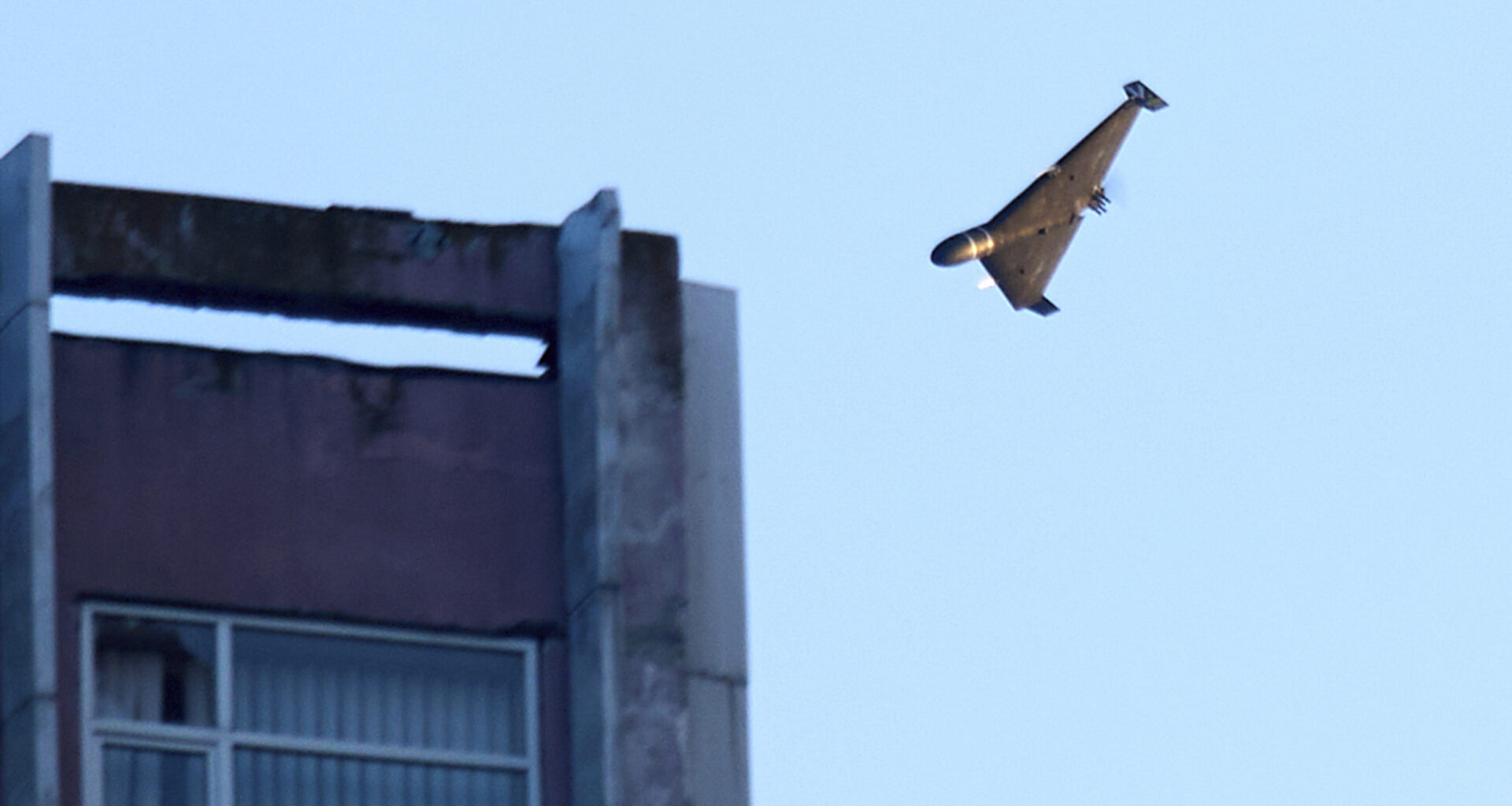 A Russian drone attacking Kyiv