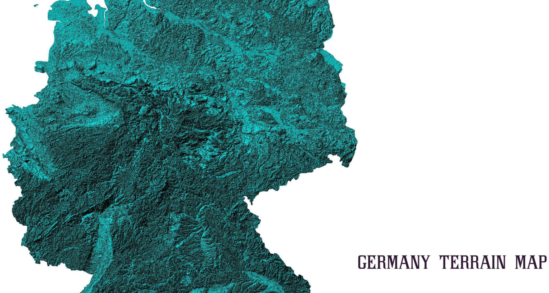 [OC] Germany Terrain Map
