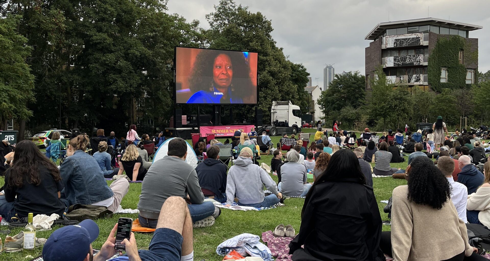 Watching ‘Sister Act II’ at the last Summer Screen of Vauxhall Pleasure Garden!