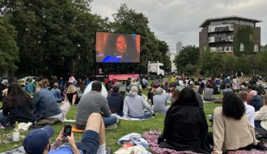 Watching ‘Sister Act II’ at the last Summer Screen of Vauxhall Pleasure Garden!