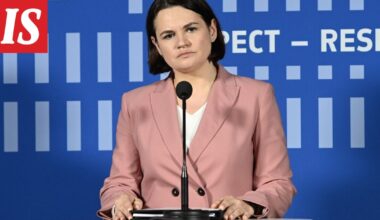 Valko-Venäjän oppositiojohtaja Svjatlana Tsihanouskaja kertoo riipaisevasta kohtaamisesta miehensä kanssa – painottaa vahvaa tukea Ukrainalle
