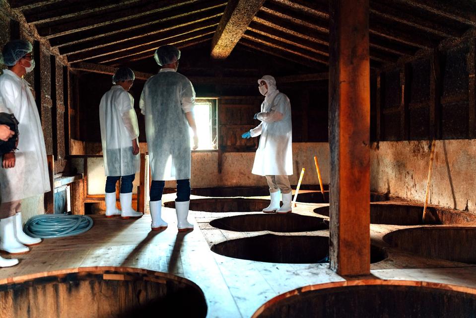 A traditional soy sauce brewery in Japan that Sato’s tour visited.