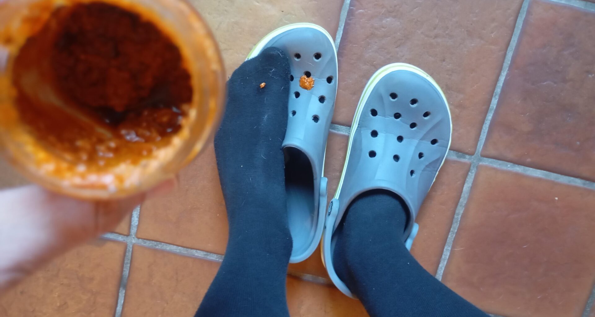 Crocs: pesto resistant, not pesto proof