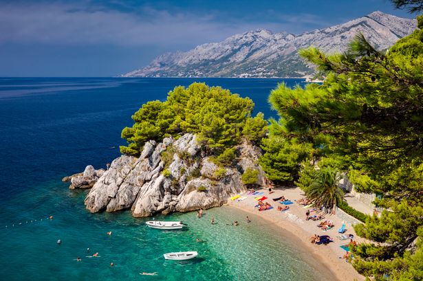 A beach on the Makarska Riviera - Brela, Dalmatia, Croatia