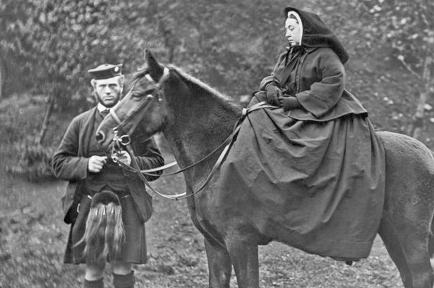 Queen Victoria with her loyal manservant John Brown, who she is believed to have had an affair with 
