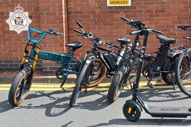 Officers seized four illegal e-bikes and one electric scooter from delivery riders and members of the public in Worcester