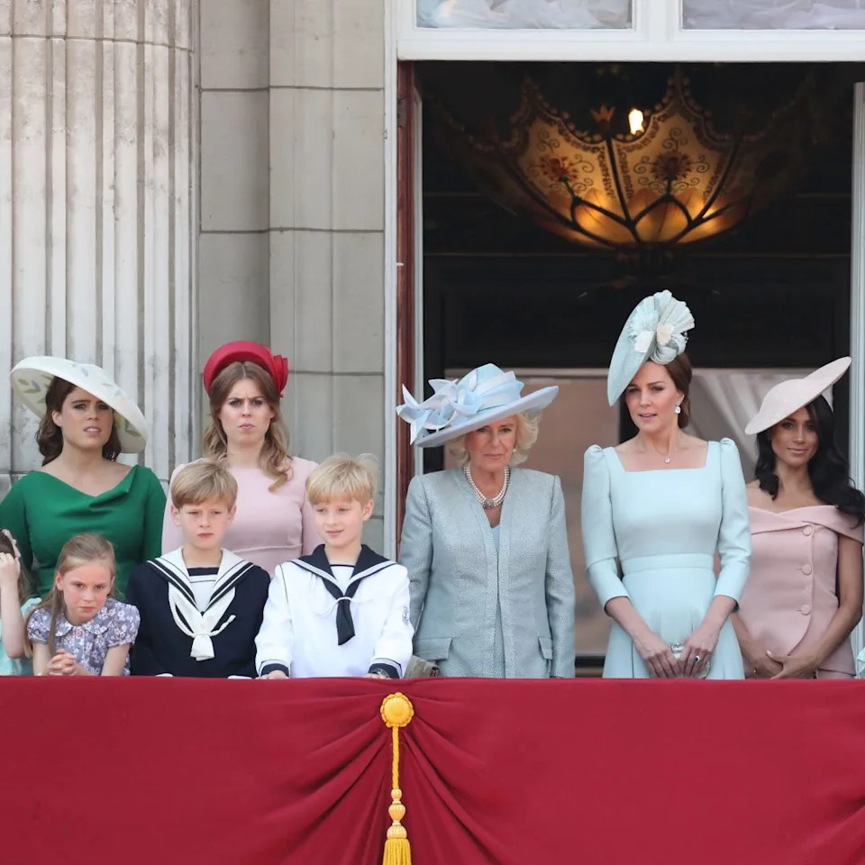  Royal Family stand on the Buckingham Palace balcony. 