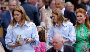 Princess Beatrice Brings Understated Flair in Striped Sandro Look to First Day of Wimbledon 2025