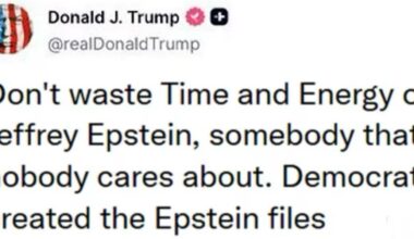 Trump is still pushing tha narrative of the epstein case being obsolete now.