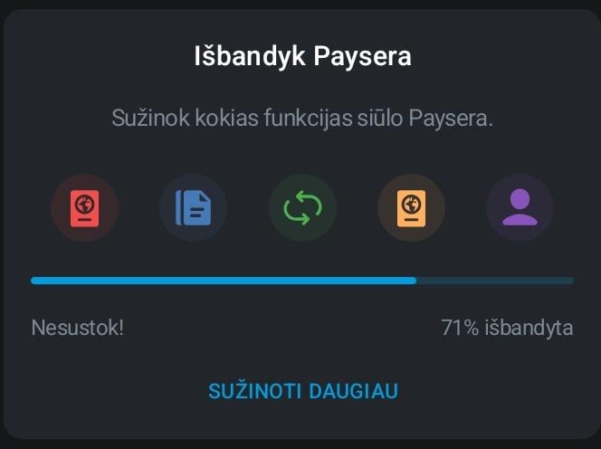 Ar ir jūs matot tą payseros nesąmonę programėlėje? Kaip ją išjungti?