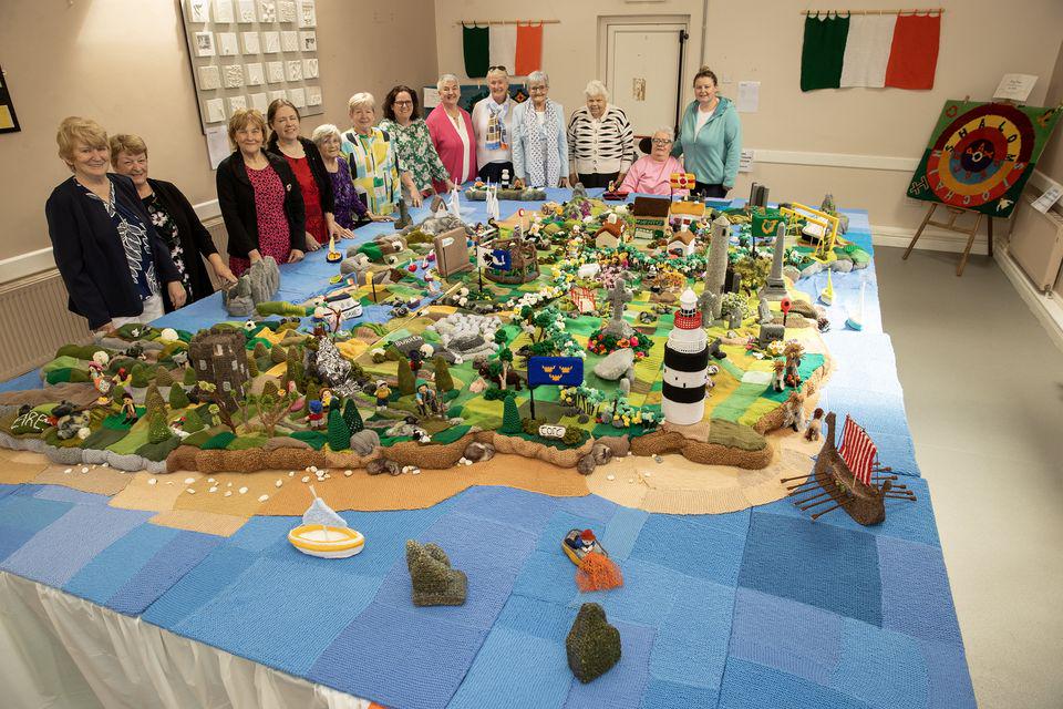 Women in Ireland knitted and crocheted a 12ft by 11ft wool map of Ireland, which took four years to complete