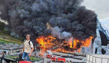 Mainstage of tomorrowland is on fire.